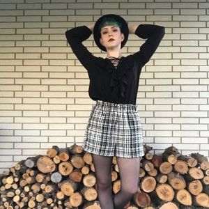 Tweed Paper bag waist shorts from Zara